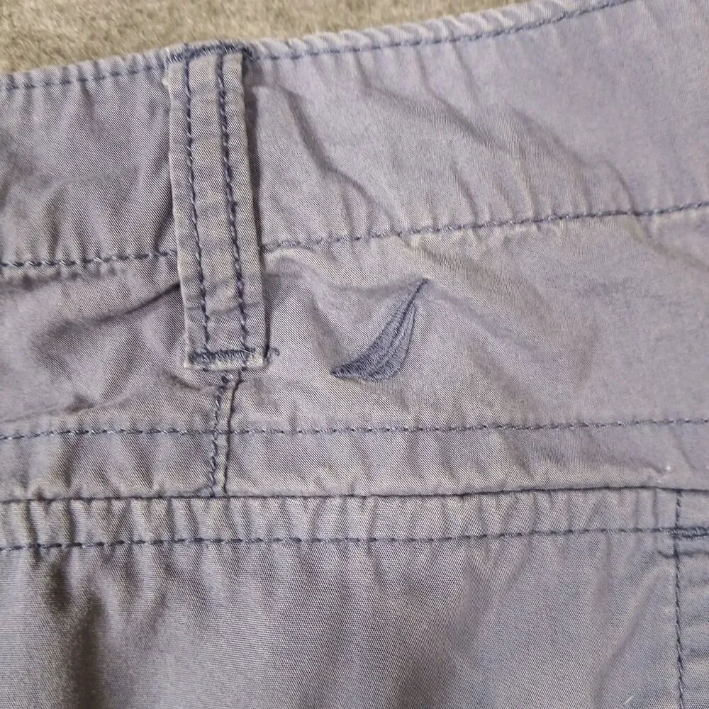 Nautica Cargo Shorts Men's‎ Size 40W Modern Fit Blueish Gray Flat Front Pockets